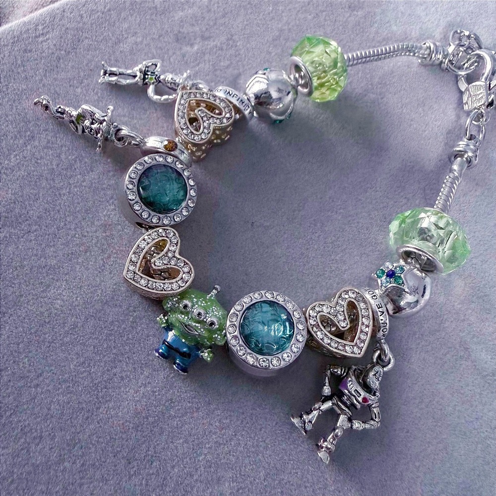 Toy Story Woody Buzz Alien Bead Charm Fits Snake Chain Bracelet